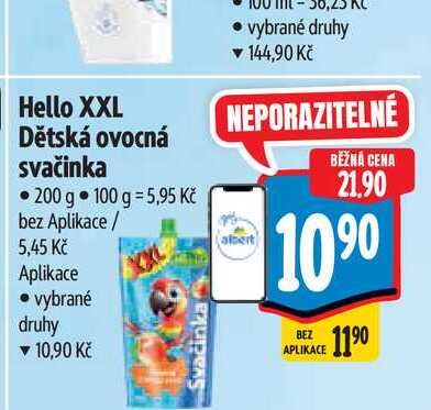 Hello XXL Dětská ovocná svačinka 200 g  