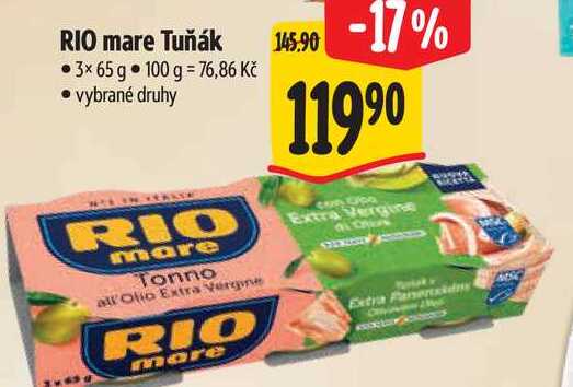 RIO mare Tuňák 3x65 g 