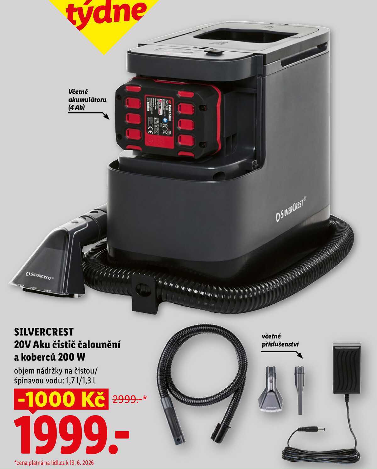 SILVERCREST 20V Aku čistič čalounění a koberců 200 W 