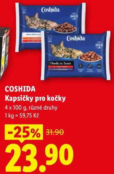 COSHIDA Kapsičky pro kočky, 4x 100 g