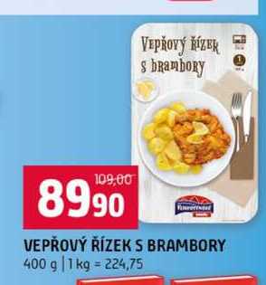 VEPŘOVÝ ŘÍZEK S BRAMBORY 400 g