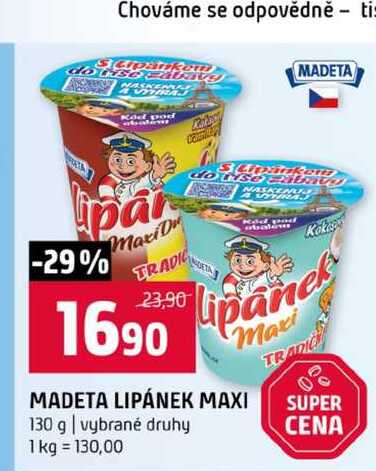MADETA LIPÁNEK MAXI 130 g vybrané druhy 
