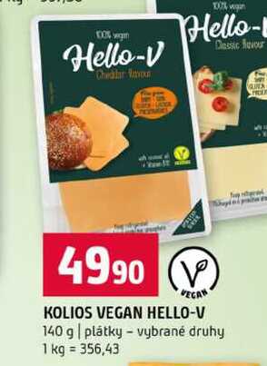 KOLIOS VEGAN HELLO-V 140 g plátky vybrané druhy