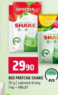 BIO MATCHA SHAKE 30 g vybrané druhy