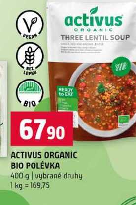 ACTIVUS ORGANIC BIO POLÉVKA 400 g vybrané druhy 