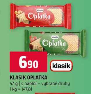 KLASIK OPLATKA 47 g s náplní vybrané druhy