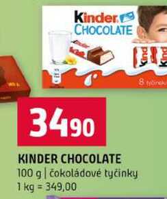 KINDER CHOCOLATE 100 g čokoládové tyčinky 