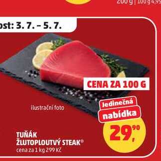 TUŇÁK ŽLUTOPLOUTVÝ STEAK 
