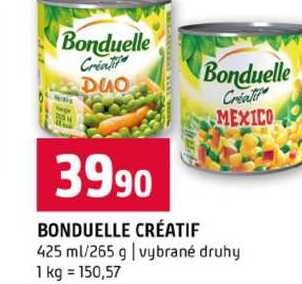 BONDUELLE CRÉATIF 425 ml/265 g vybrané druhy