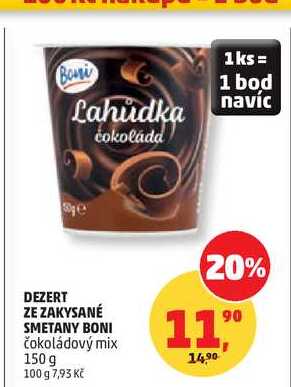 DEZERT ZE ZAKYSANÉ SMETANY BONI čokoládový mix 150 g 