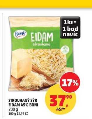 STROUHANÝ SÝR EIDAM 45% BONI 200 g