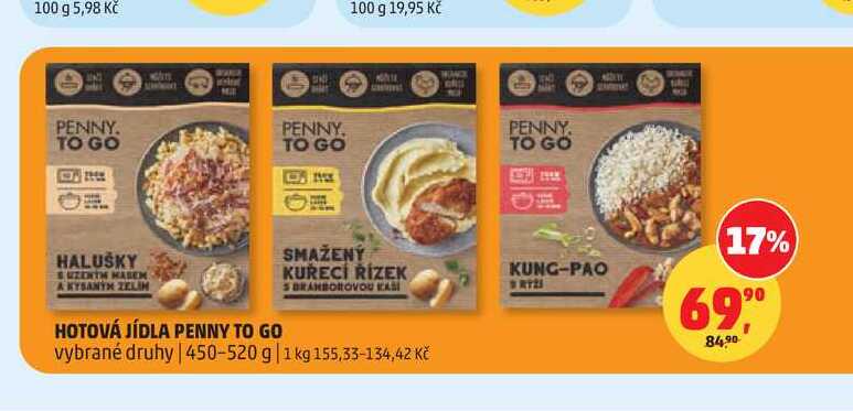 HOTOVÁ JÍDLA PENNY TO GO SMAŽENÝ KUŘECÍ ŘÍZEK SBRANBOROVOU KASI vybrané druhy | 450-520 g