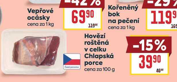 Hovězí roštěná v celku Chlapská porce 100g