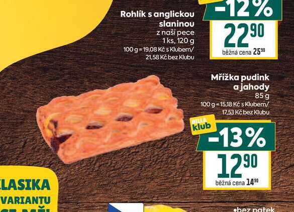 Mřížka pudink a jahody 85 g