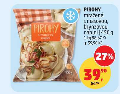 PIROHY mražené s masovou, brynzovou náplní, 450 g