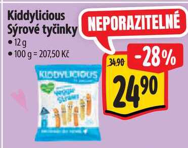 Kiddylicious Sýrové tyčinky, 12 g   