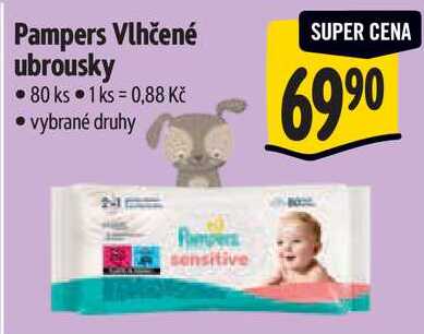 Pampers Vlhčené ubrousky, 80 ks  