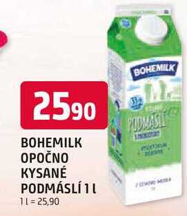 BOHEMILK OPOČNO KYSANÉ PODMÁSLÍ 1L
