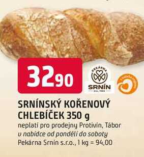 SRNÍNSKÝ KOŘENOVÝ CHLEBÍČEK 350 g