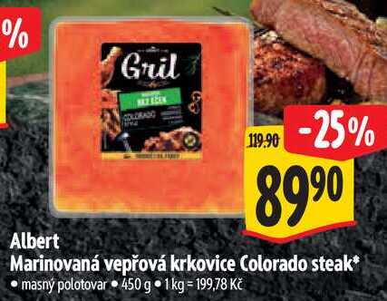 Albert Marinovaná vepřová krkovice Colorado steak, 450 g