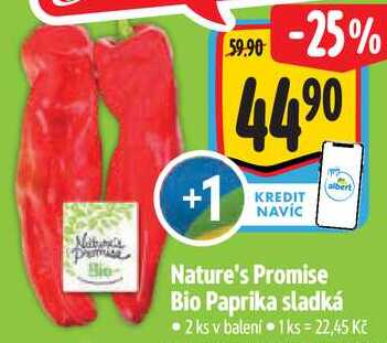 Nature's Promise Bio Paprika sladká, 2 ks 