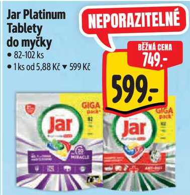 Jar Platinum Tablety do myčky, 82-102 ks