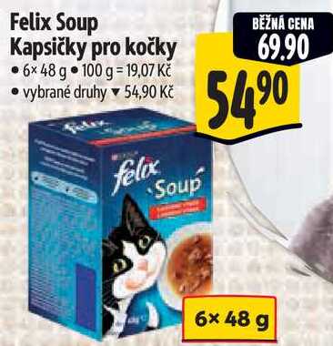 Felix Soup Kapsičky pro kočky, 6x 48 g  