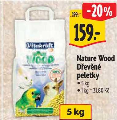 Nature Wood Dřevěné peletky, 5 kg  