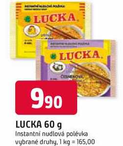 LUCKA 60 g Instantní nudlová polévka vybrané druhy