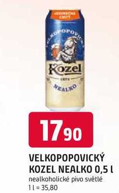 VELKOPOPOVICKÝ KOZEL NEALKO 0,5 L 