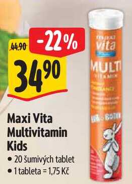 Maxi Vita Multivitamin Kids, 20 šumivých tablet  