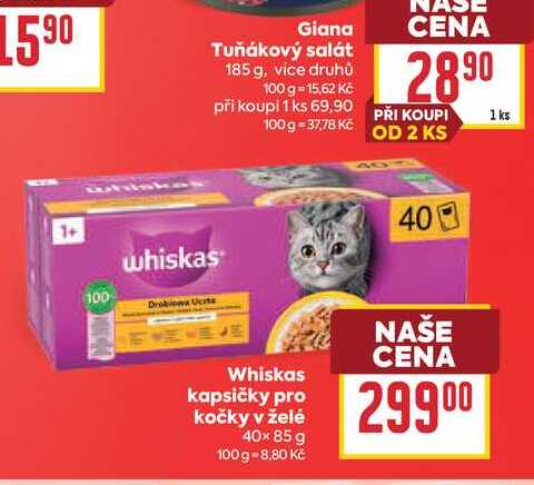 Whiskas kapsičky pro kočky v želė 40×85 g 