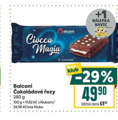 Balconi Čokoládové řezy 280 g 