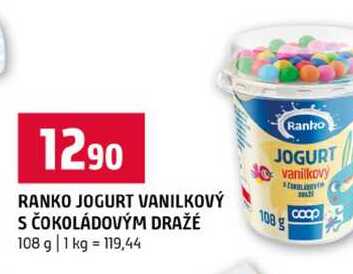 RANKO JOGURT VANILKOVÝ S ČOKOLÁDOVÝM DRAŽÉ 108 g