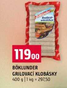 BÖKLUNDER GRILOVACÍ KLOBÁSKY 400 g 