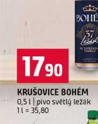 KRUŠOVICE BOHÉM 0,5l pivo světlý ležák 