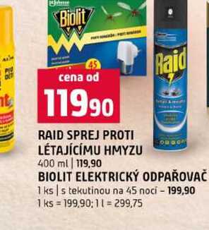 RAID SPREJ PROTI LÉTAJÍCÍMU HMYZU 400 ml 