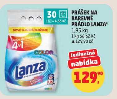 PRÁŠEK NA BAREVNÉ PRÁDLO LANZA 1,95 kg