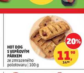 HOT DOG S VEPŘOVÝM PÁRKEM 100g