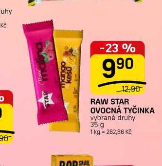 RAW STAR OVOCNÁ TYČINKA vybrané druhy 35 g 