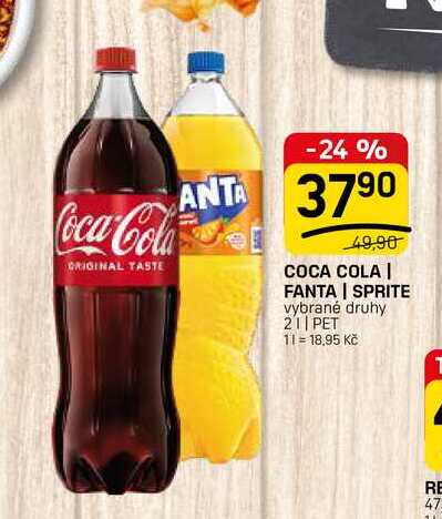COCA COLA | FANTA | SPRITE vybrané druhy 21| PET