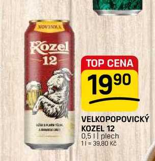 VELKOPOPOVICKÝ KOZEL 12 0,5l, plech 