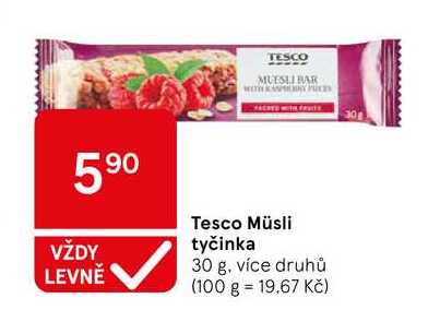 Tesco Müsli tyčinka, 30 g, více druhů  