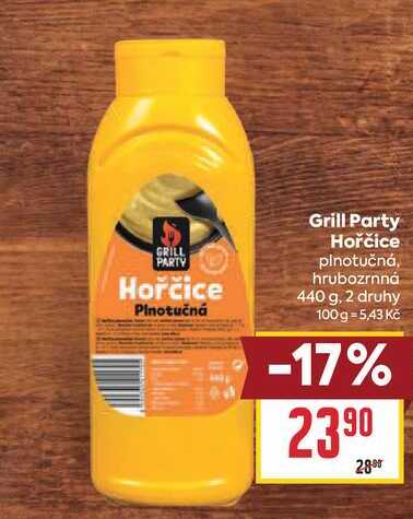 Grill Party Hořčice plnotučná. hrubozrnná 440 g