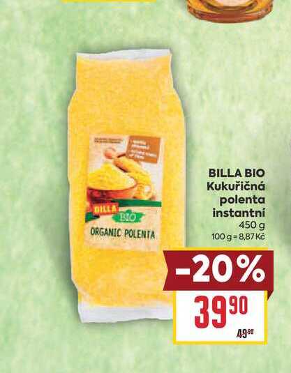 BILLA BIO Kukuřičná polenta instantní 450 g 