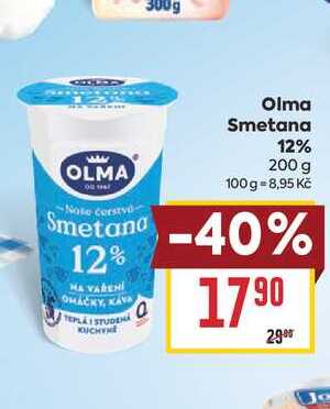 Olma Smetana 12% 200 g  v akci