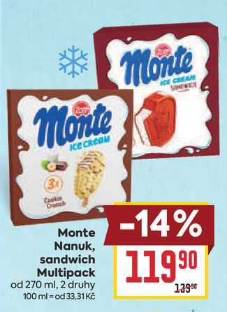 Monte Nanuk, sandwich Multipack od 270 ml