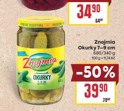 Znojmia Okurky 7-9 cm 680/340 g 