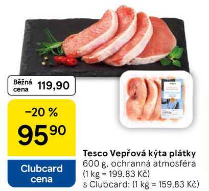 Tesco Vepřová kýta plátky, 600 g