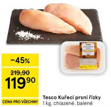 Tesco Kuřecí prsní řízky, 1 kg